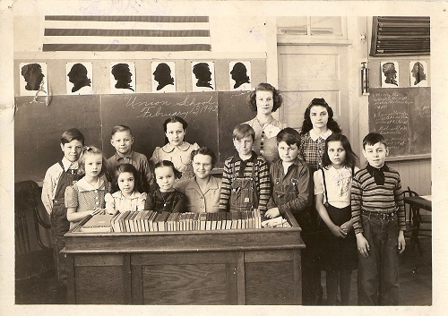 Mrs. Gerhard Sitting in Center, Florence Beside Her in Black Dress