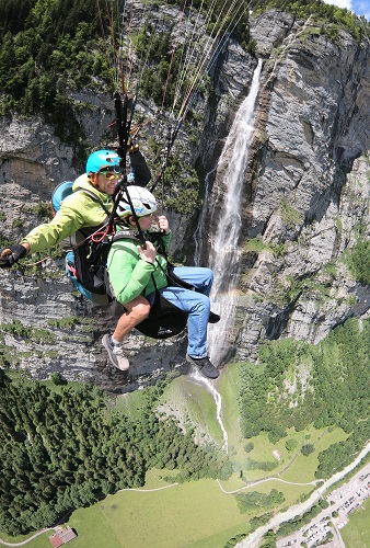 Cammie Paragliding in Switzerland